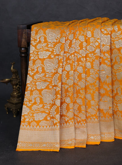Orange Banarasi Georgette Saree
