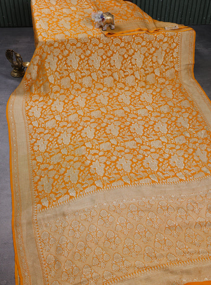 Orange Banarasi Georgette Saree