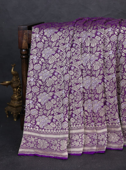 Purple Banarasi Georgette Saree