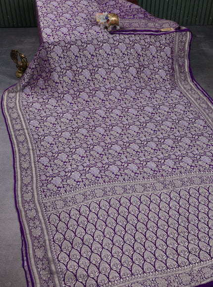 Purple Banarasi Georgette Saree