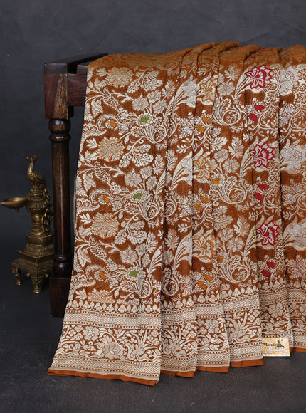Rust Banarasi Georgette Saree