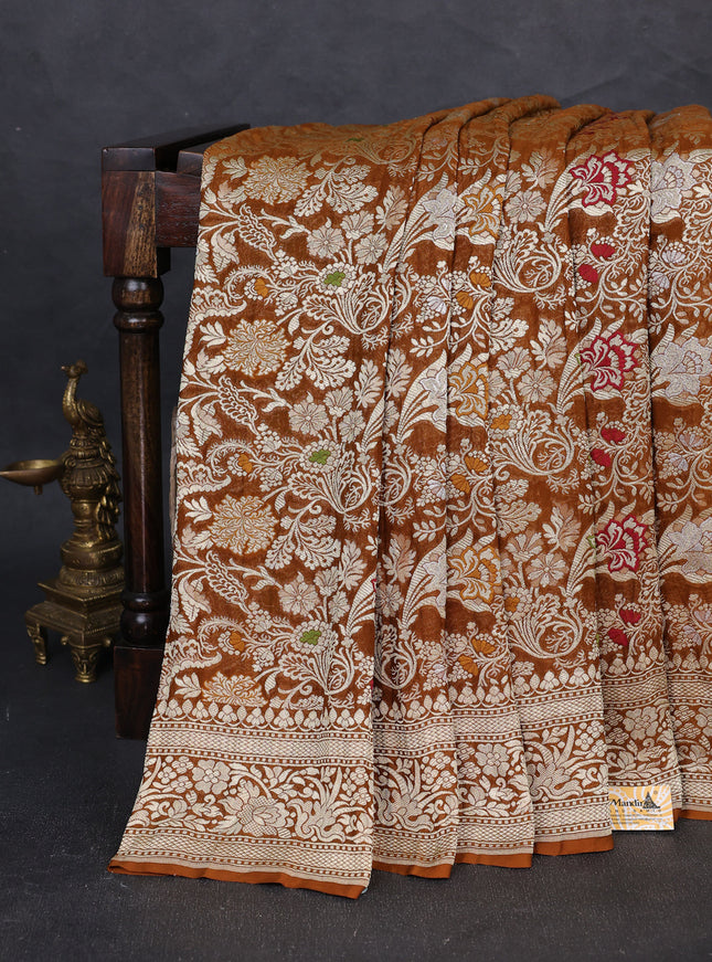 Rust Banarasi Georgette Saree