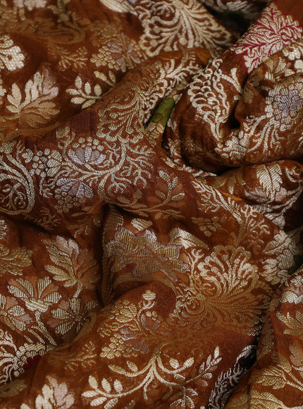 Rust Banarasi Georgette Saree
