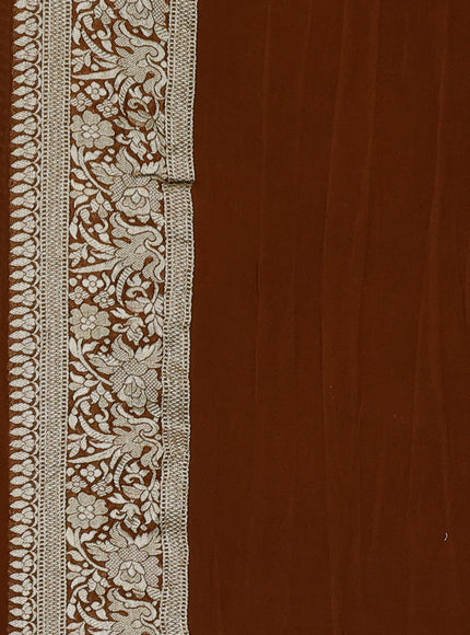 Rust Banarasi Georgette Saree