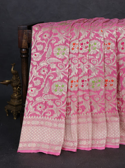 Pink Banarasi Georgette Saree