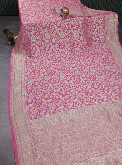 Pink Banarasi Georgette Saree