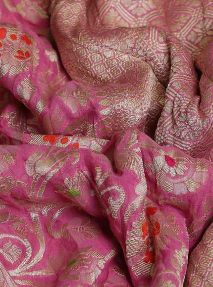 Pink Banarasi Georgette Saree
