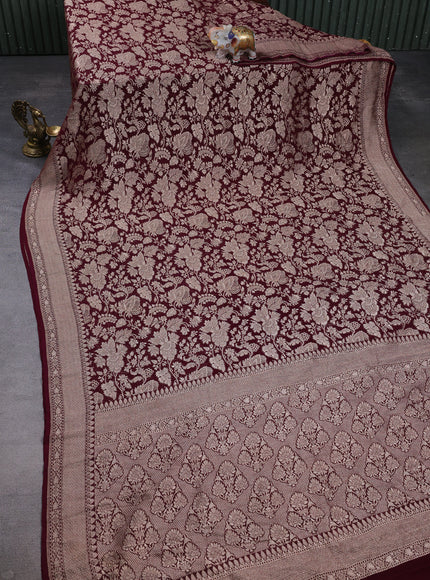 Wine Banarasi Georgette Saree