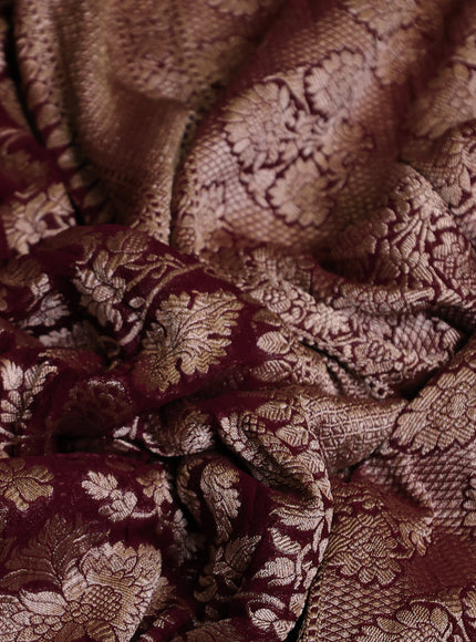 Wine Banarasi Georgette Saree