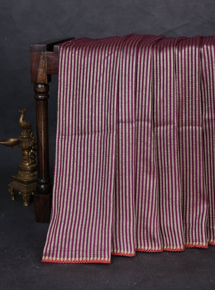 Wine Shade Tussar Silk Saree