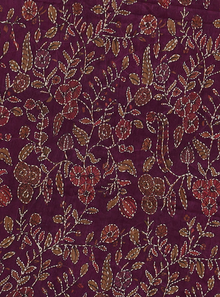Wine Shade Tussar Silk Saree