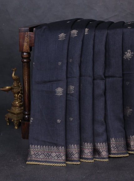 Black Tussar Silk Saree