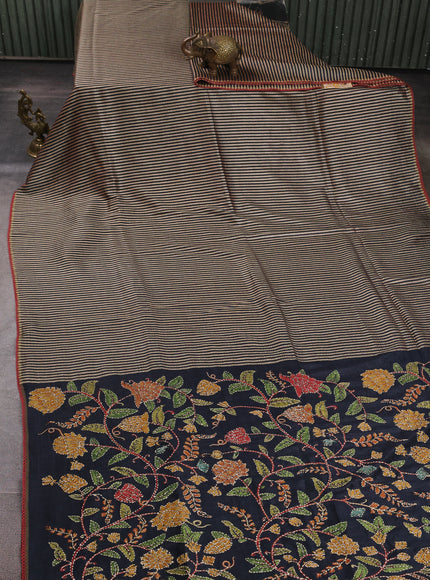 Black Tussar Silk Saree