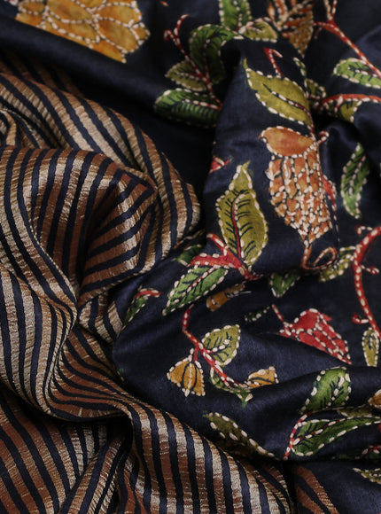 Black Tussar Silk Saree