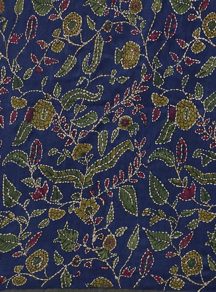 Blue Tussar Silk Saree