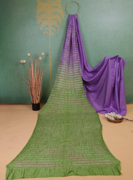 Lavender - Green Bandhani Silk Saree