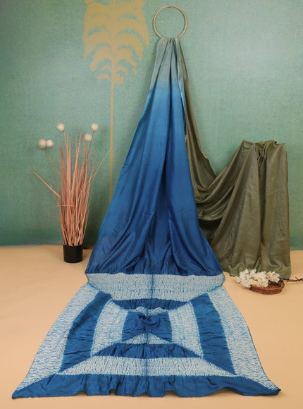 Mehendi Green - Blue Bandhani Silk Saree