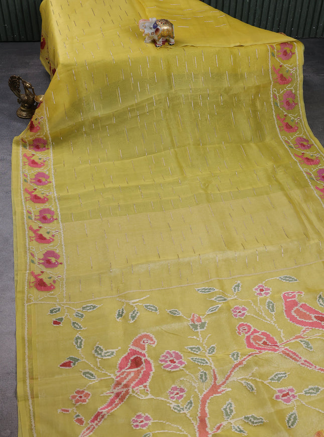Yellow Organza Saree