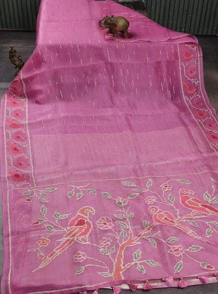 Pink Organza Saree