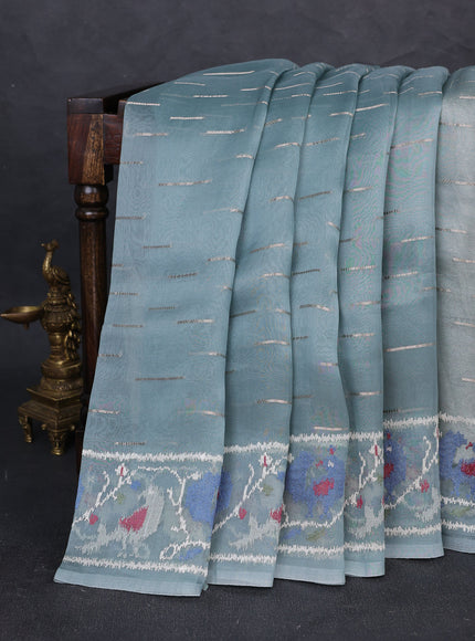Pastel Blue Organza Saree