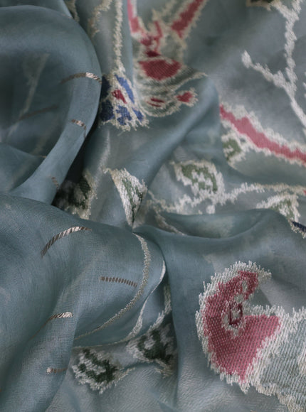 Pastel Blue Organza Saree