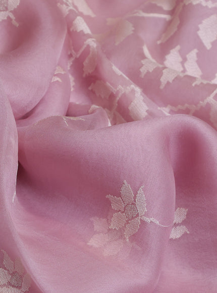 Pastel Pink Organza Saree