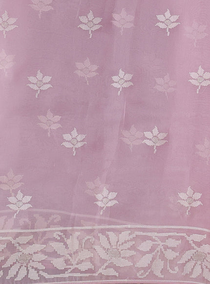 Pastel Pink Organza Saree