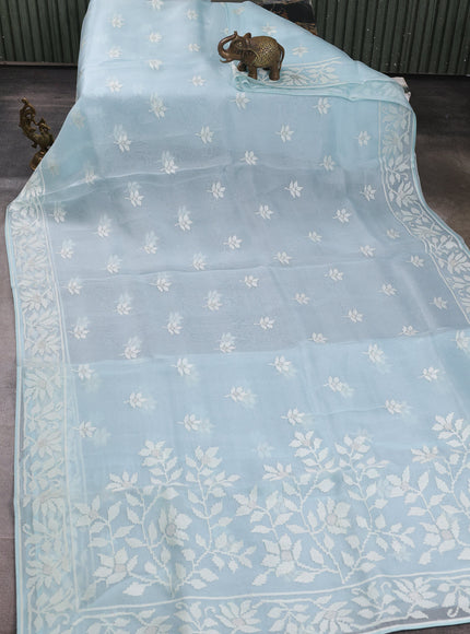 Light Blue Organza Saree