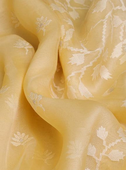 Light Yellow Organza Saree