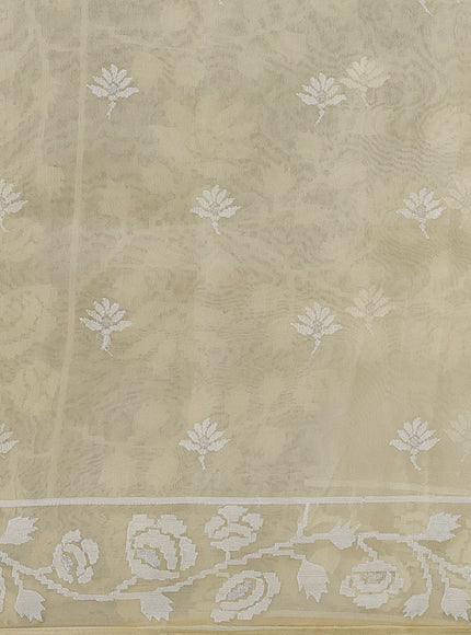 Light Yellow Organza Saree