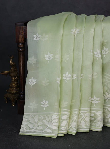 Pista Green Organza Saree