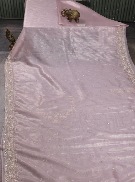 Mild Lavender Organza Tissue Sequin Embroidery Saree