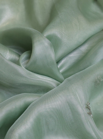 Sea Green Organza Tissue Sequin Embroidery Saree