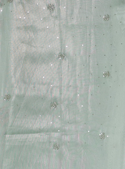 Sea Green Organza Tissue Sequin Embroidery Saree