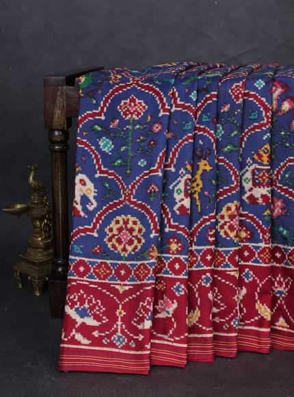 Blue - Red Patan Patola Saree