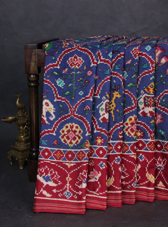 Blue - Red Patan Patola Saree