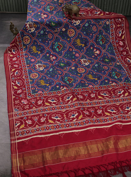 Blue - Red Patan Patola Saree