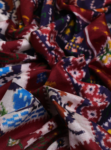 Off White - Red With Blue Patan Patola Saree