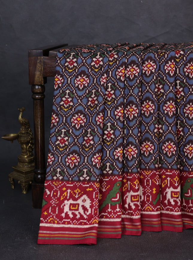 Blue - Red Patan Patola Saree