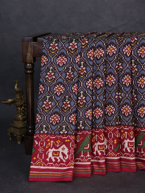 Blue - Red Patan Patola Saree