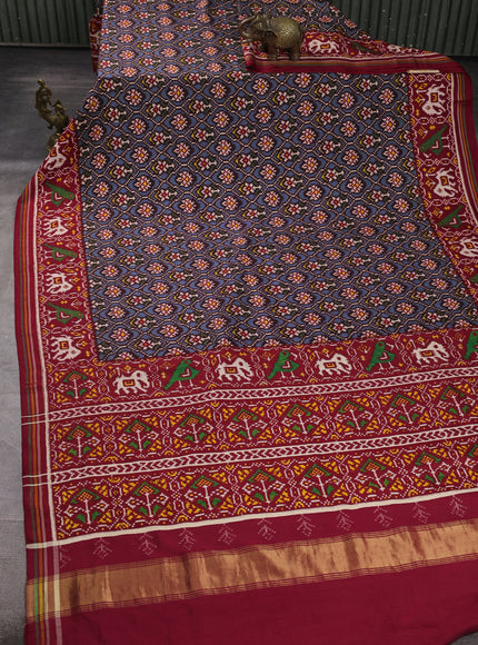 Blue - Red Patan Patola Saree