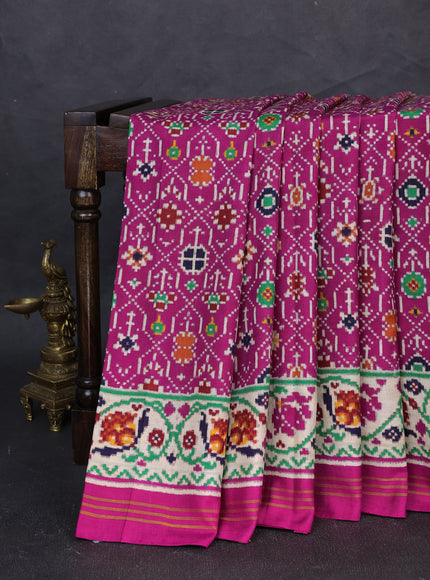 Pink - Cream Patan Patola Saree