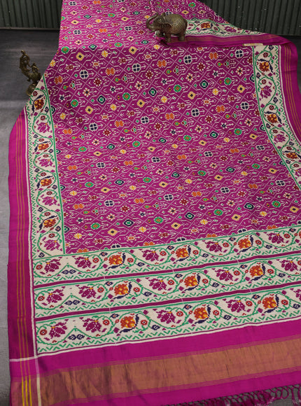 Pink - Cream Patan Patola Saree