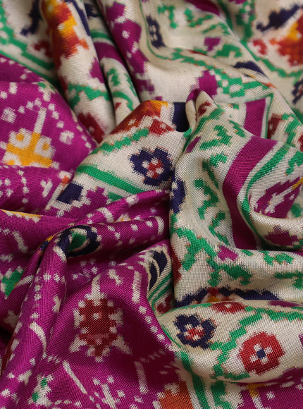 Pink - Cream Patan Patola Saree