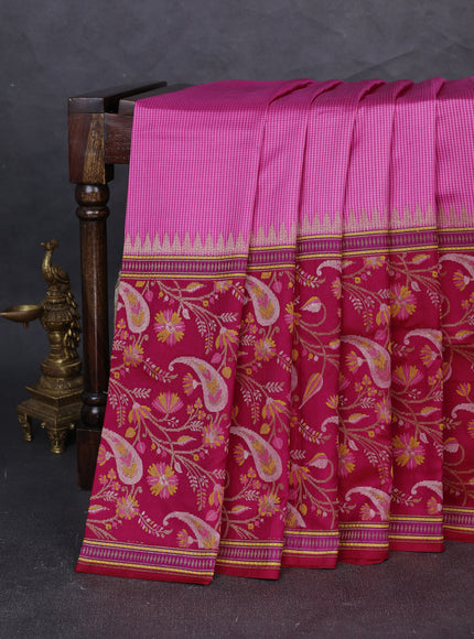 Pink - Dark Pink Banarasi Silk Saree