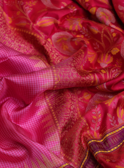 Pink - Dark Pink Banarasi Silk Saree