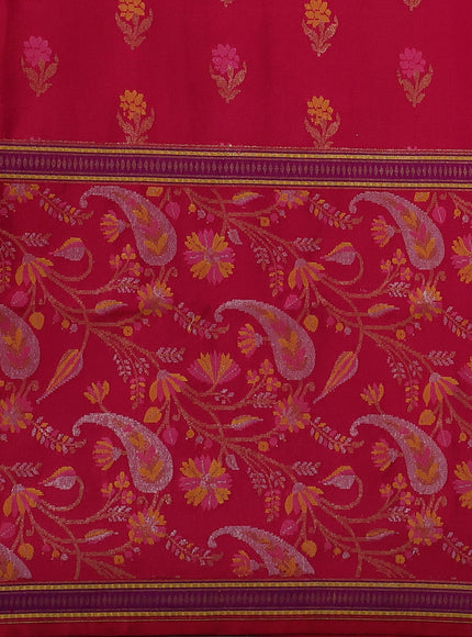 Pink - Dark Pink Banarasi Silk Saree