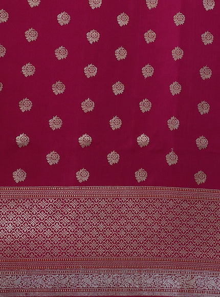 Teal Green - Pink Banarasi Silk Saree