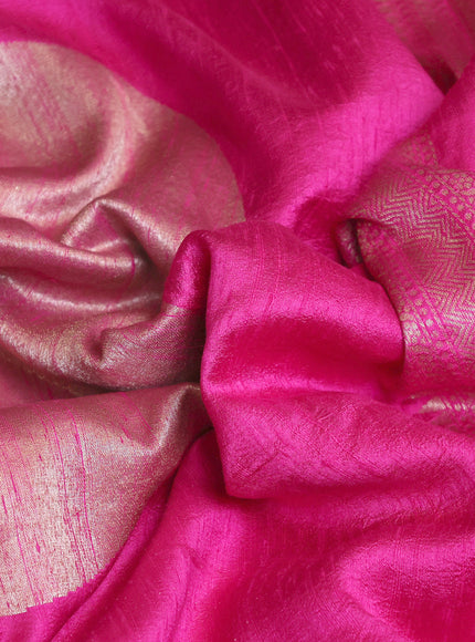 Rani Pink Banarasi Tussar Silk Saree
