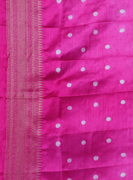 Rani Pink Banarasi Tussar Silk Saree